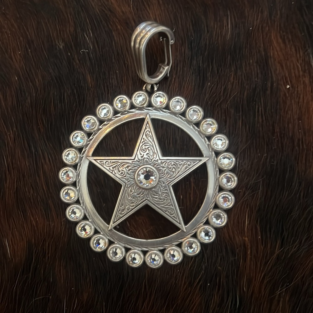 Texas star rhinestone pendant large size